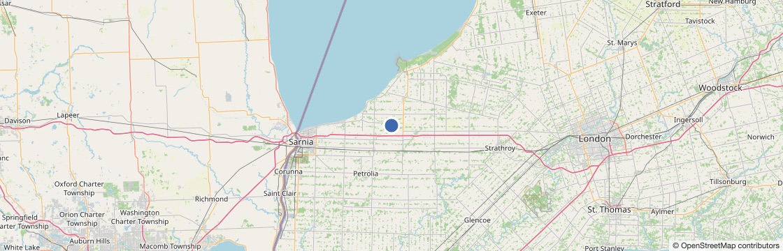 Map of the Lambton County service area