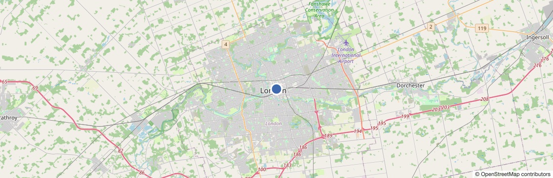 Map of the London, Ontario service area