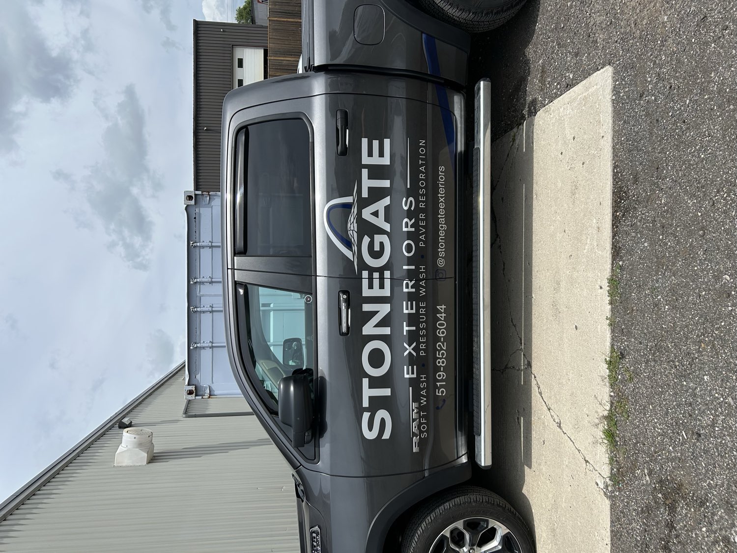 Stonegate Exteriors branded service truck